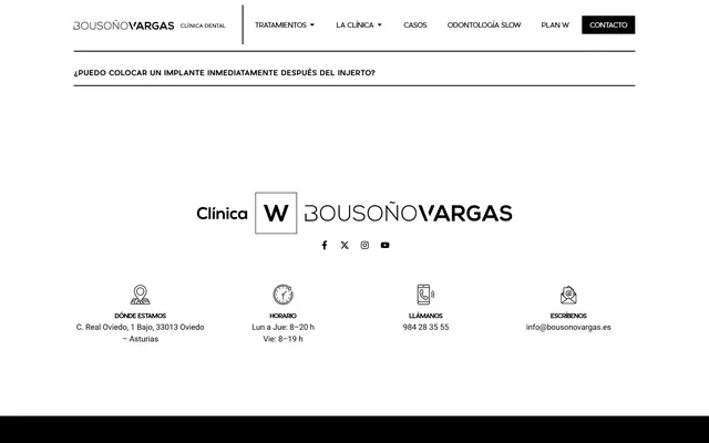Web de Bousoño Vargas: Pie de página