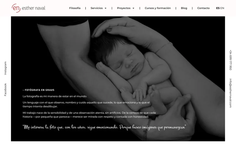 Web de una fotógrafa profesional
