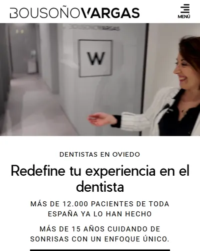 Web de la clínica dental Bousoño Vargas en el móvil
