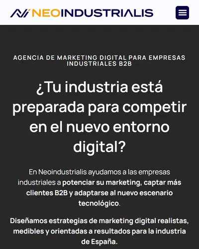 Web de Neoindustrialis en el móvil