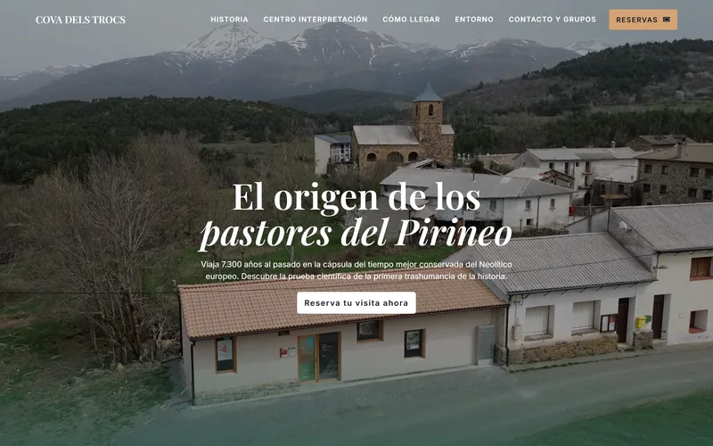 Web de un centro de interpretación en el Pirineo