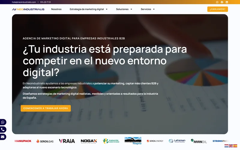 Web de una agencia de marketing industrial