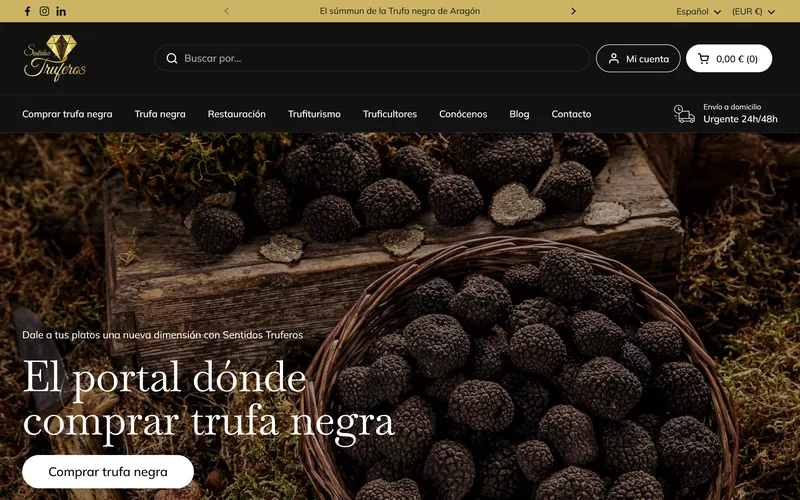 Web de una tienda online de trufa negra