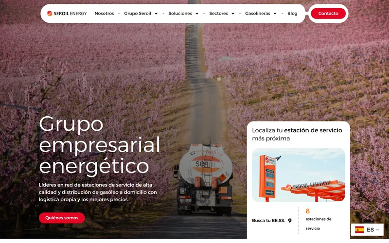 Web de un grupo empresarial energético