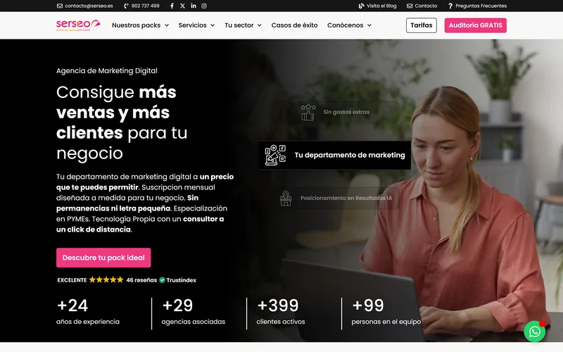 Web de una agencia de marketing digital
