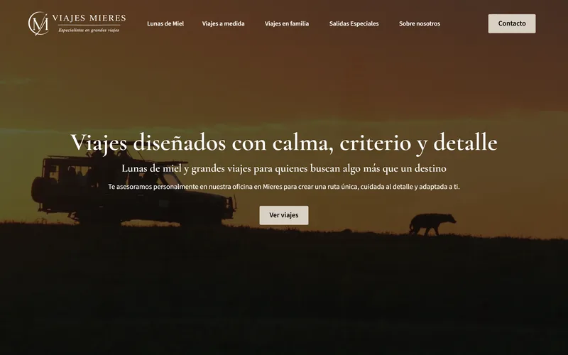 Web de una agencia de viajes